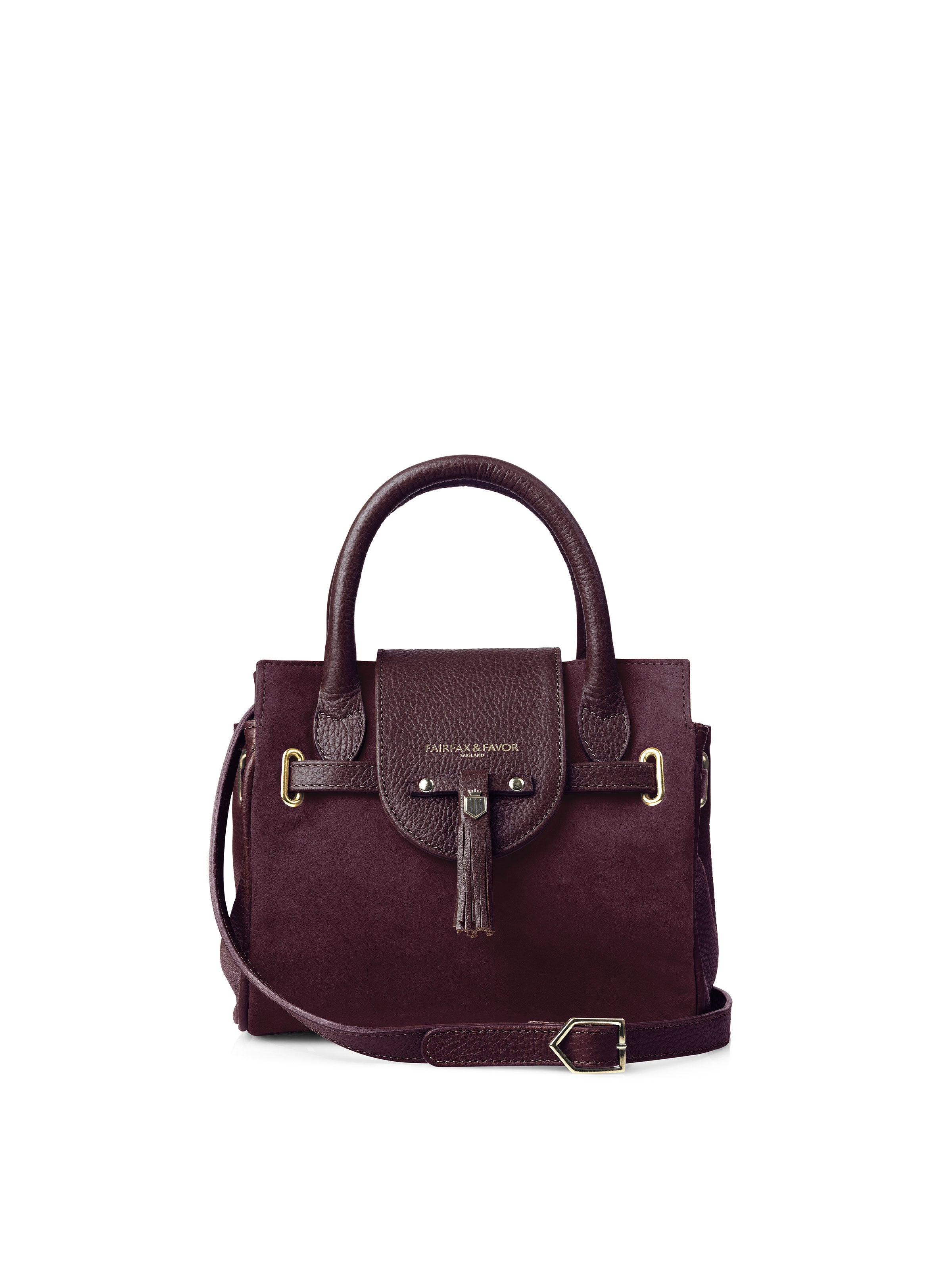 The Mini Windsor - Women's Handbag - Plum Suede | Fairfax & Favor