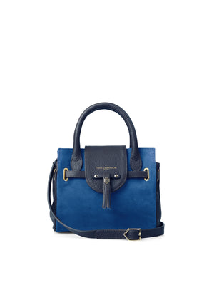 The Windsor - Women's Mini Handbag - Porto Blue & Navy Suede