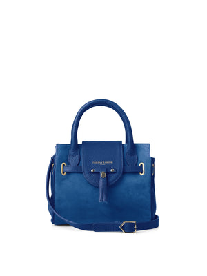 The Windsor - Women's Mini Handbag - Porto Blue Suede