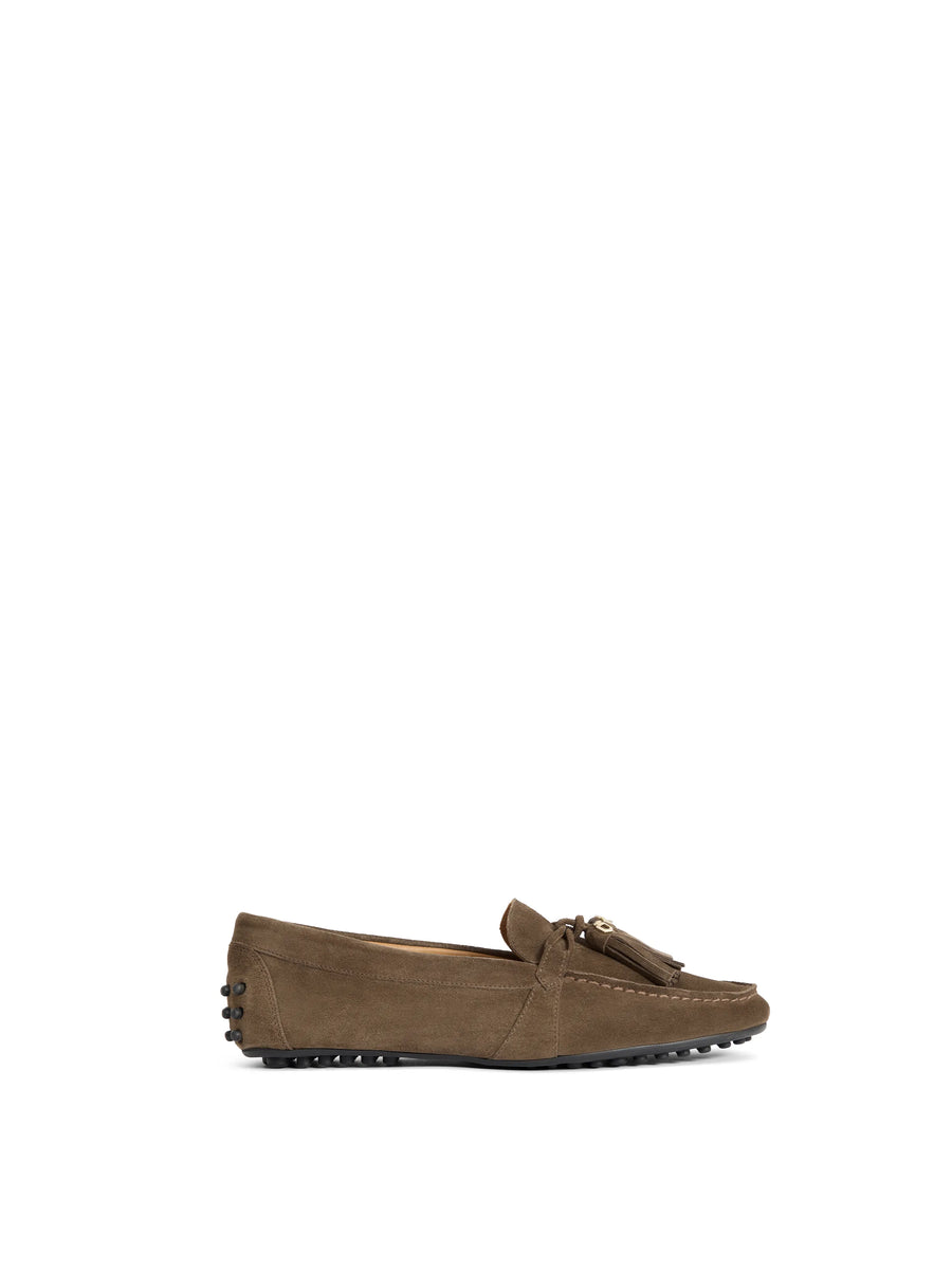The Rutland - Women's Driving Shoes - Fog Suede