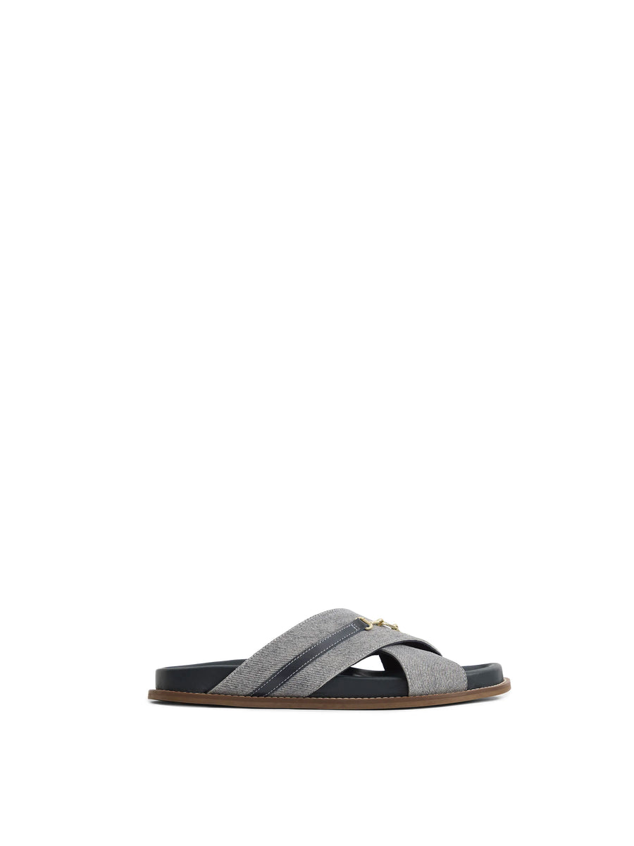 The Southwold - Women's Footbed Sandals - Denim Suede