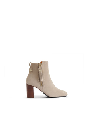 The Oakham - Women's Ankle Boot - Stone Suede