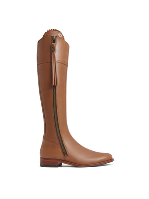 The Regina - Women's Tall Boot - Tan Leather, Narrow Calf