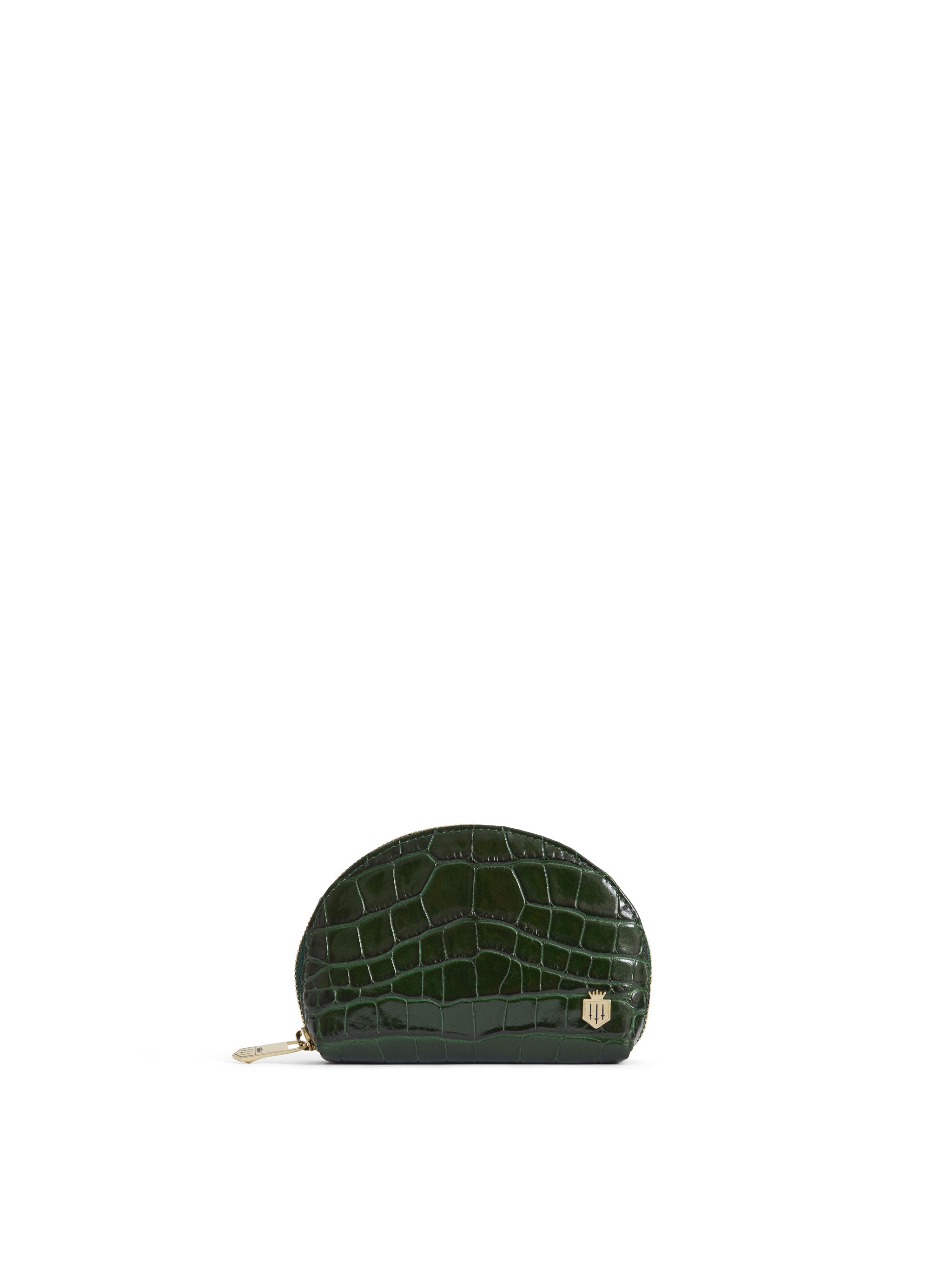 Chiltern Coin Purse Emerald Green Croc Print
