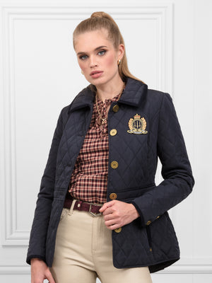 The Bella Quilted Jacket Navy