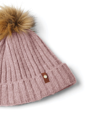 The Signature Bobble Hat - Women's Bobble Hat - Pink Cotton