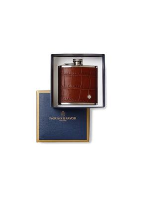 The Westminster - Hip Flask in Conker Leather