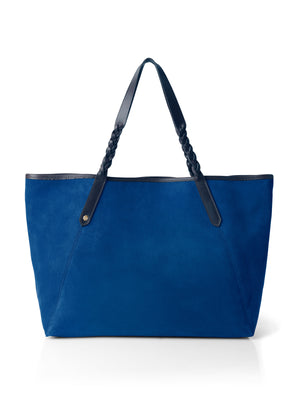 The Burford - Women's Tote Bag - Porto & Navy Suede