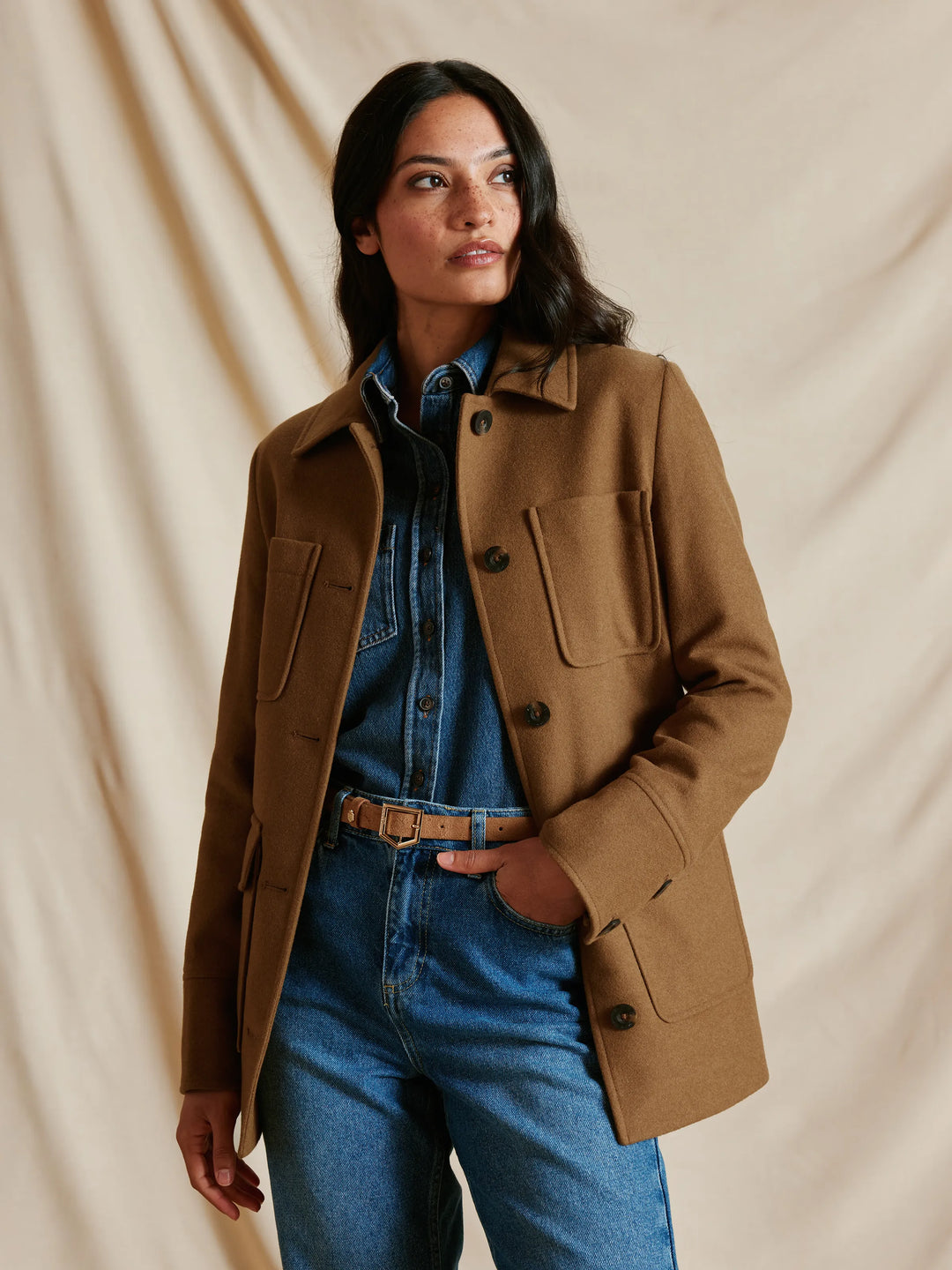 Callie Jacket - Tan Wool - Jackets
