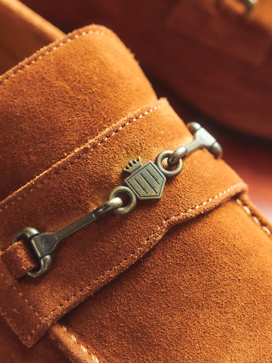 Cambridge Men's Loafers Cognac Suede Fairfax Favor