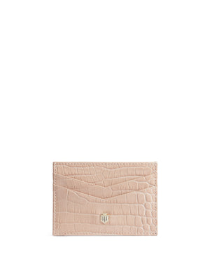 The Card Holder - Card Holder - Blush Croc Leather