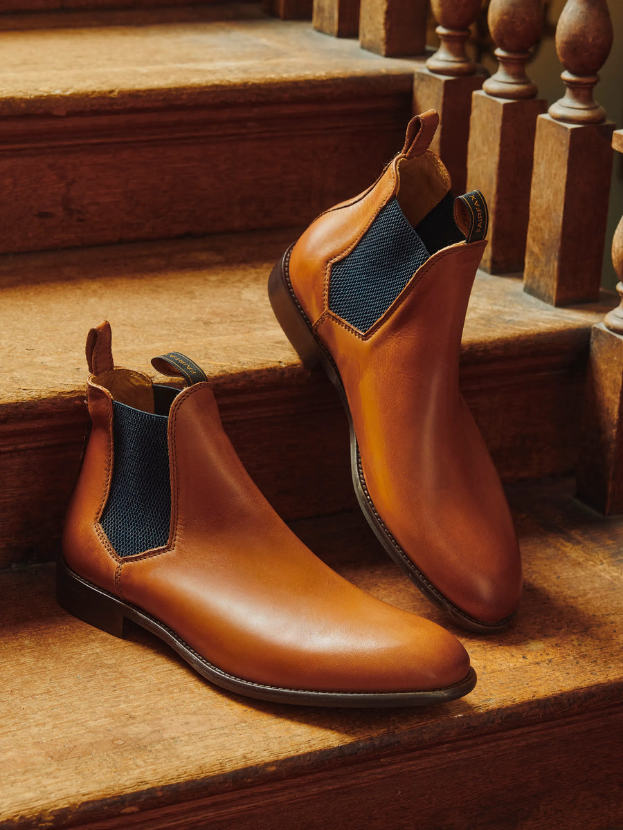The Chelsea - Men's Ankle Boots - Cognac Leather