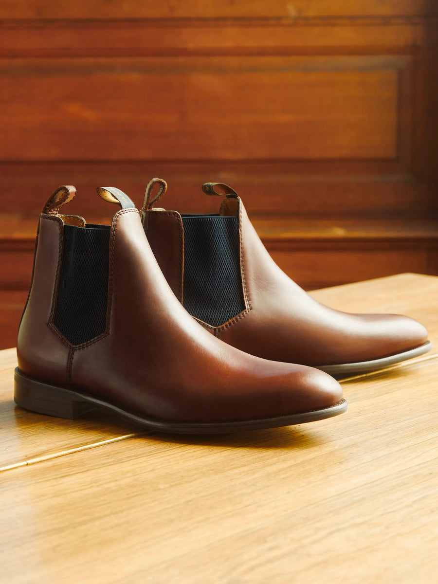 The Chelsea - Men's Ankle Boots - Mahogany Leather