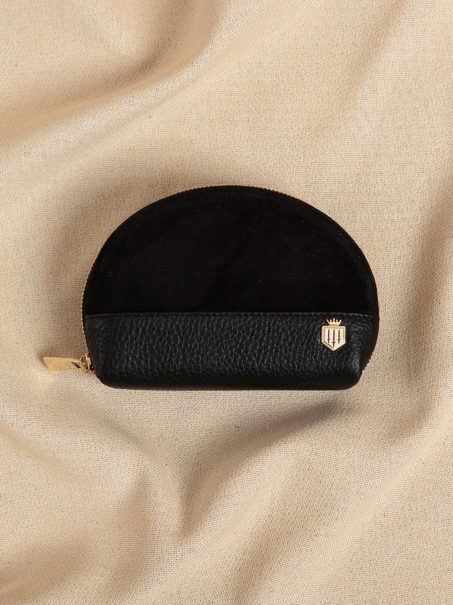 The Chiltern - Women's Coin Purse - Black Suede