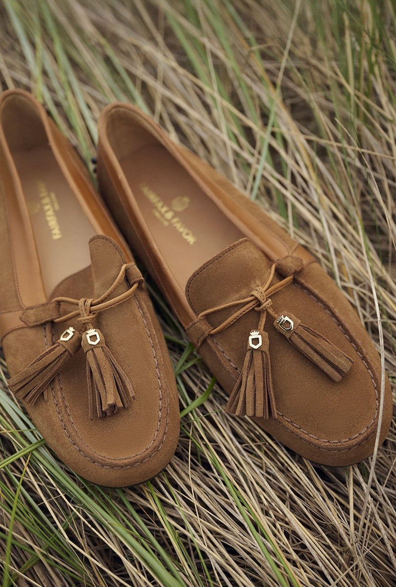 The Rutland - Women's Driving Shoes - Tan Suede