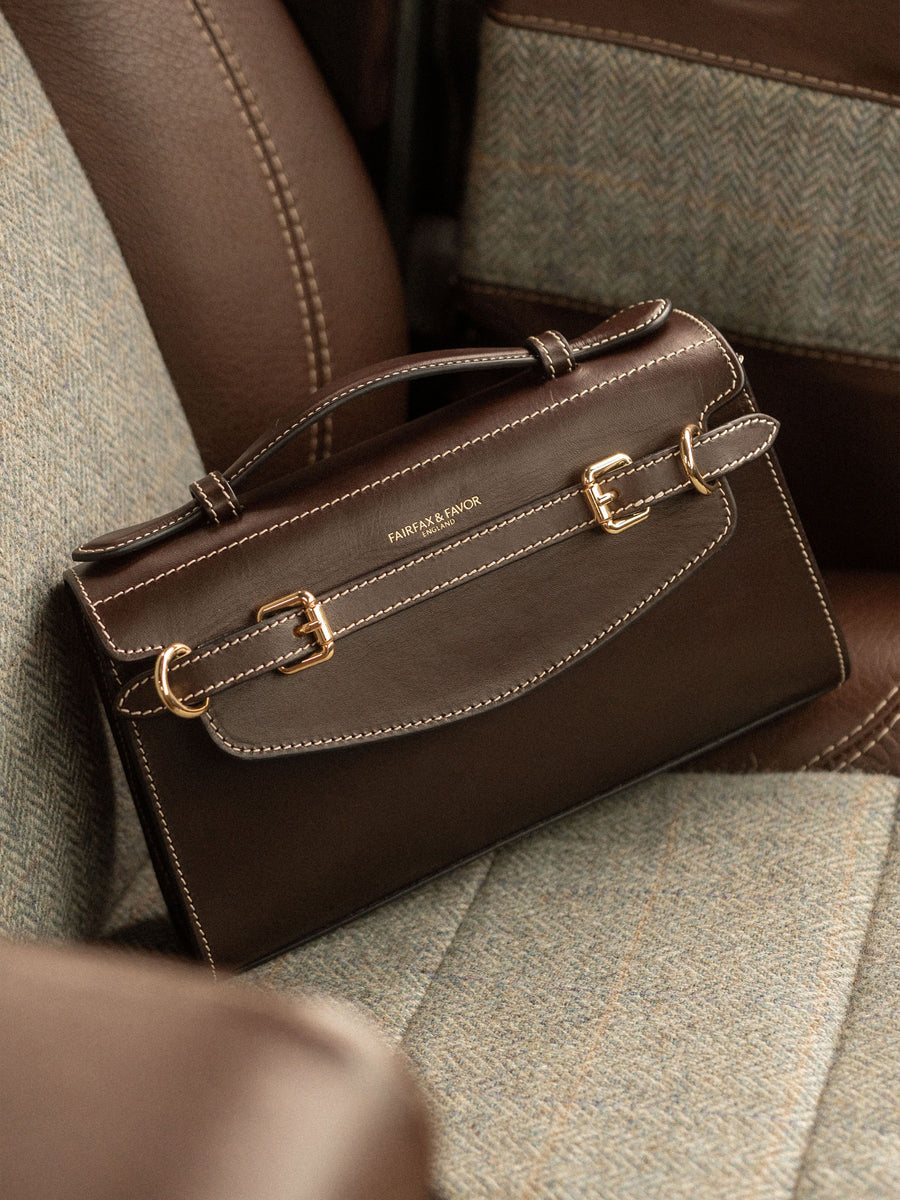 The Town and Country Collection - Women's Clutch Bag - Choclate Leather