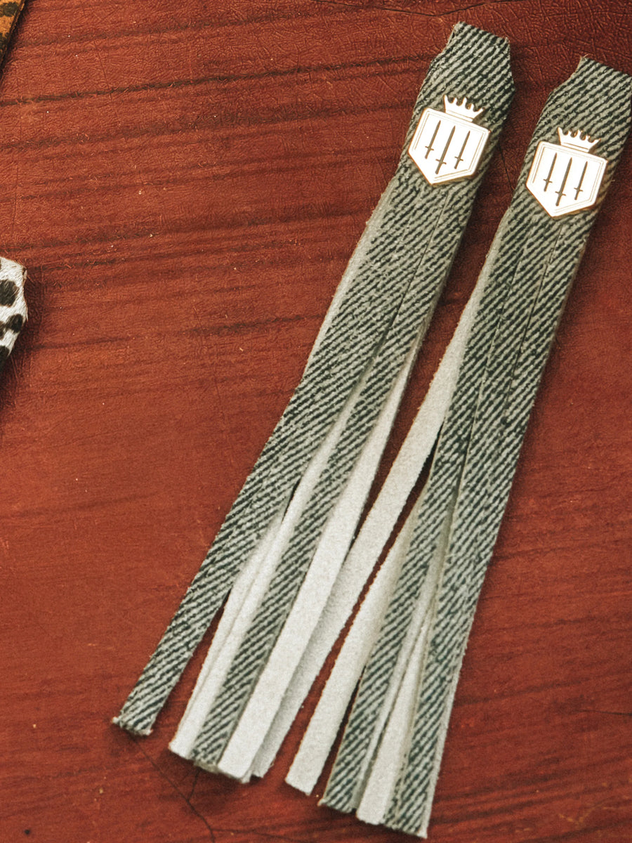 Boot Tassels - Pair of Tassels - Denim Suede