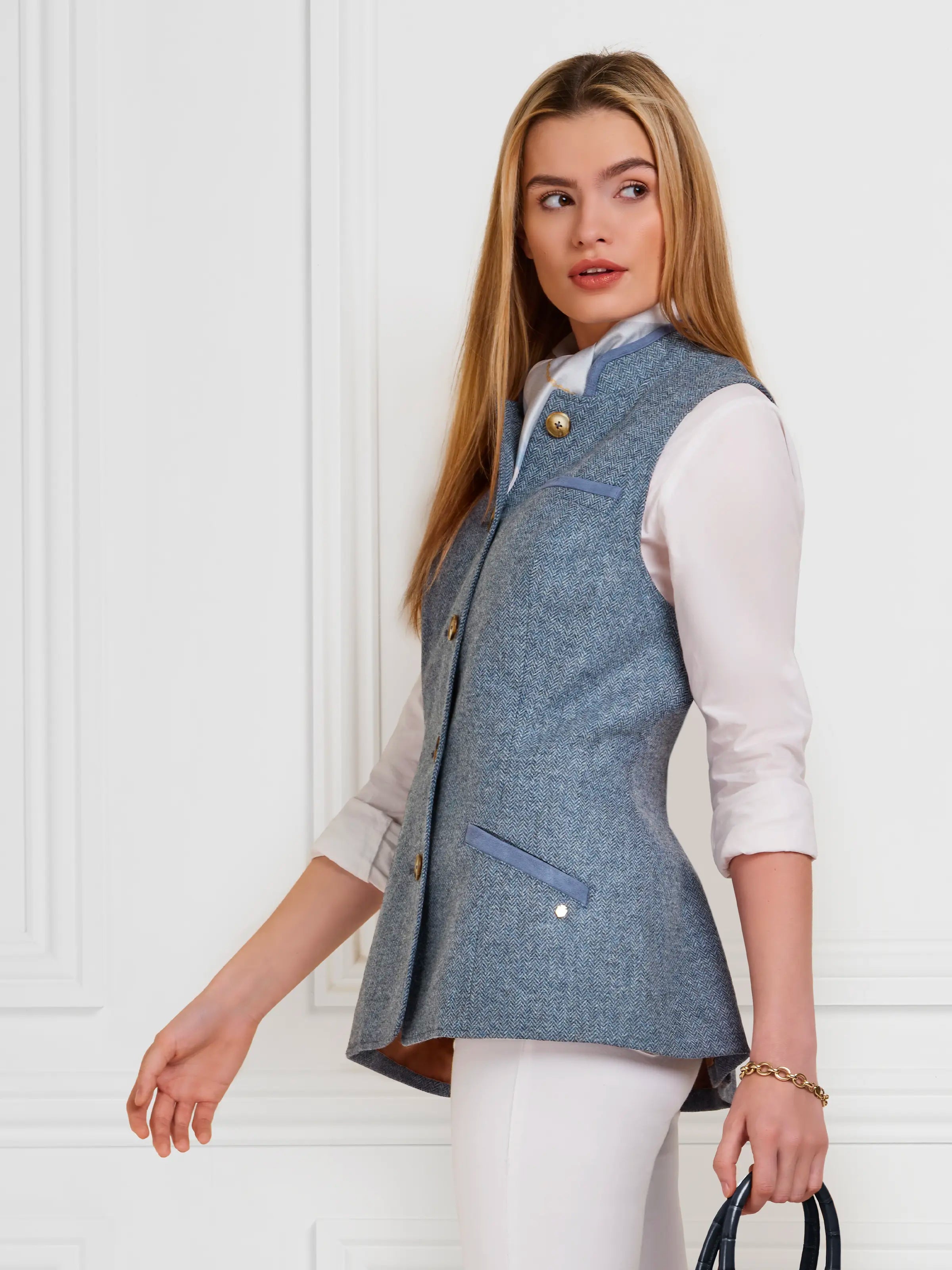 Madeline Gilet Denim Herringbone