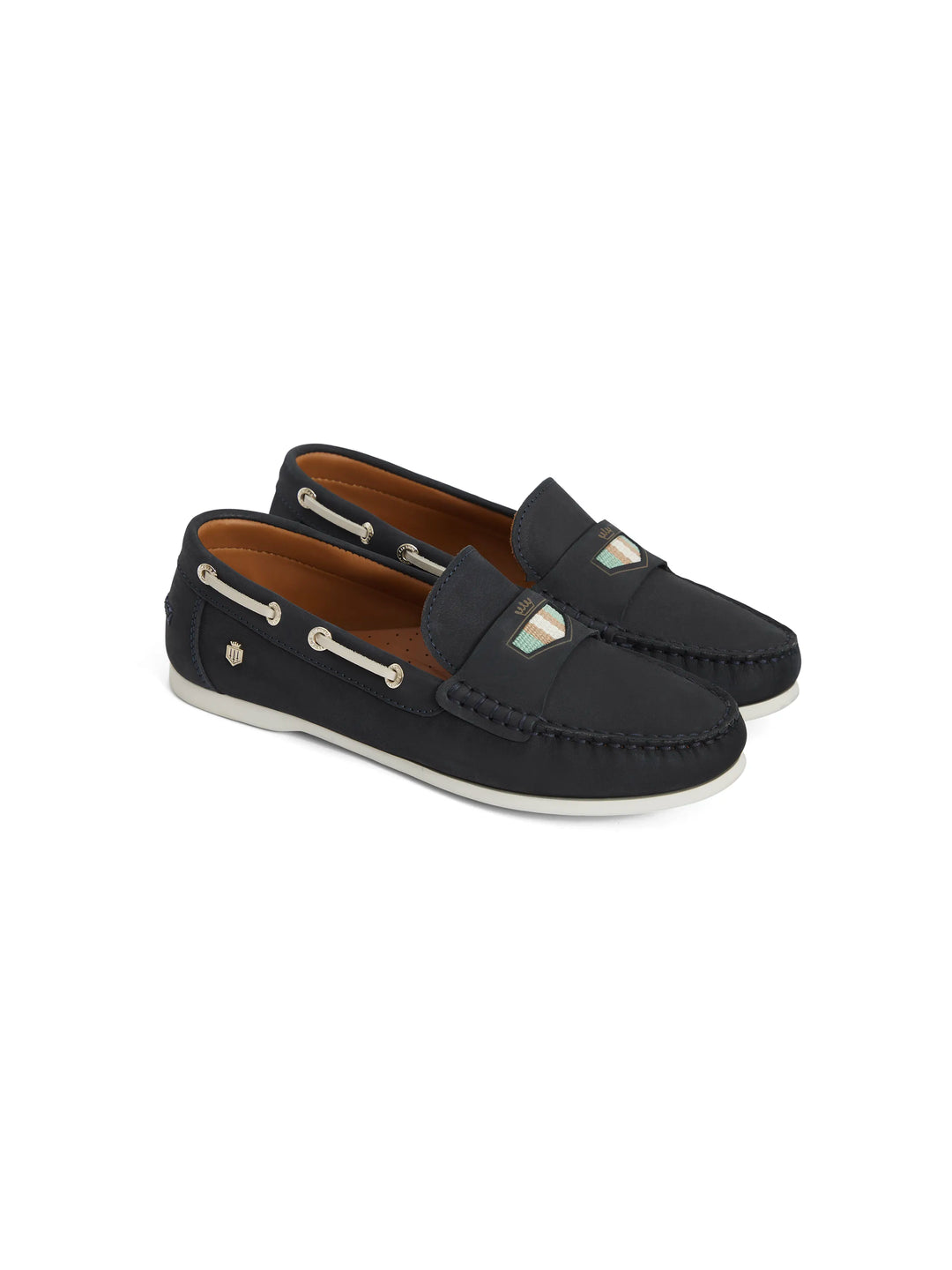 Boston - Women's Deck Shoe - Navy & Mint | Fairfax & Favor