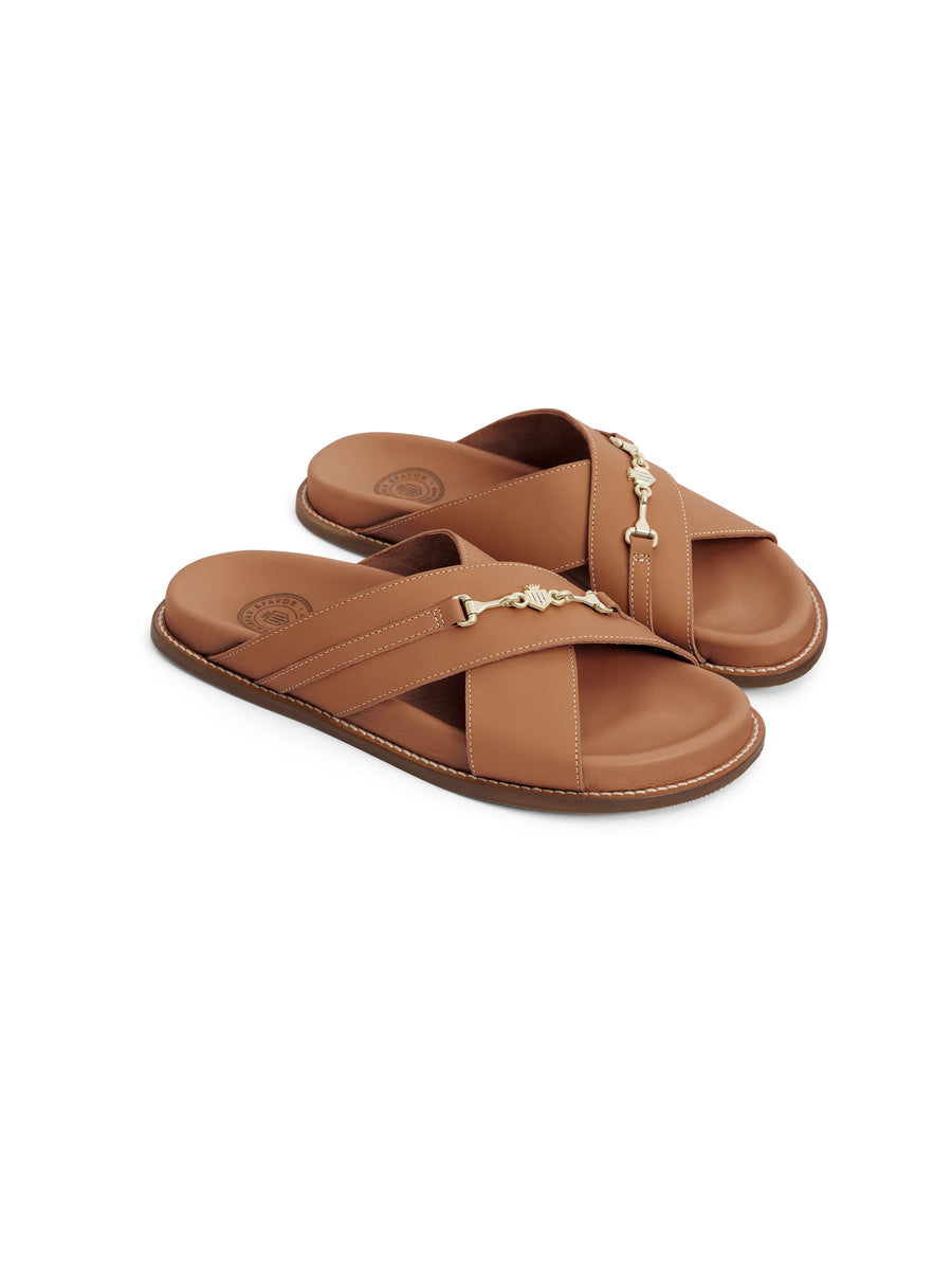 The Southwold - Women's Footbed Sandals - Tan Leather