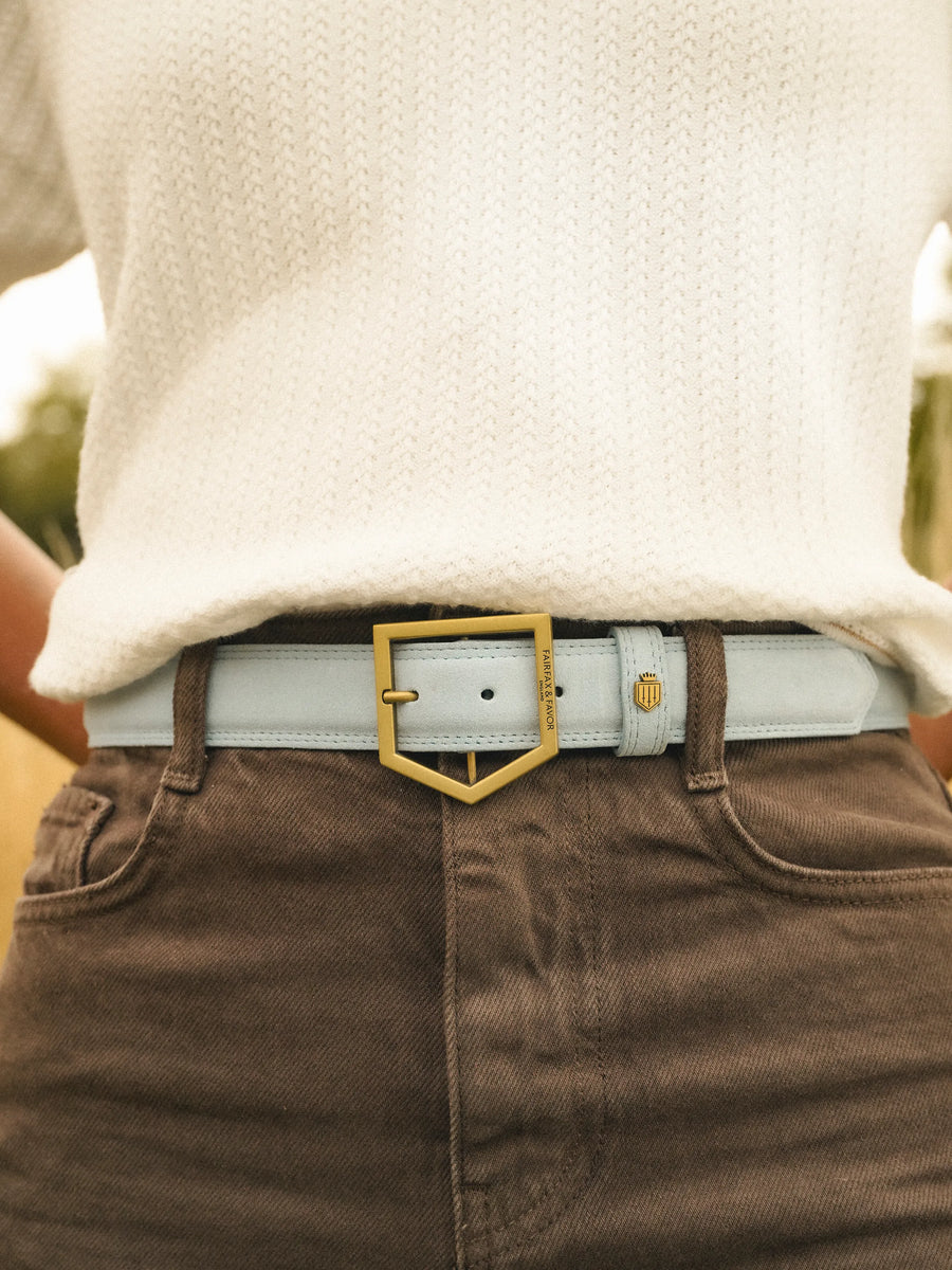 The Felbrigg - Women's Belt - Sky Blue Suede