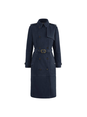 Long navy trench coat womens shop