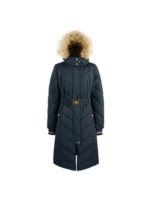 Long padded navy coat cheap