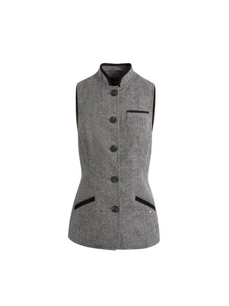 Madeline - Womens Gilet - Monochrome Herringbone | Fairfax & Favor