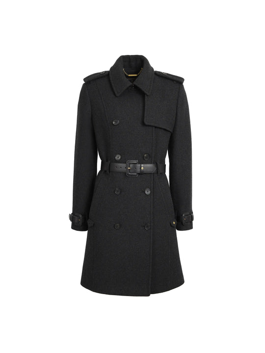 Sophia Women's Trench Coat Charcoal Wool Fairfax Favor