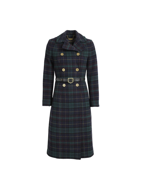 Victoria - Women's Trench Coat - Navy Blackwatch | Fairfax & Favor Victoria - Women's Trench Coat - Navy Blackwatch | Fairfax & Favor