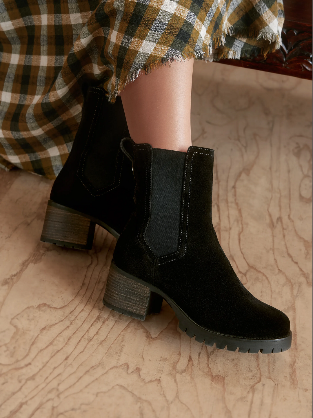 Heeled Boudica - Black Suede - Ankle Boots