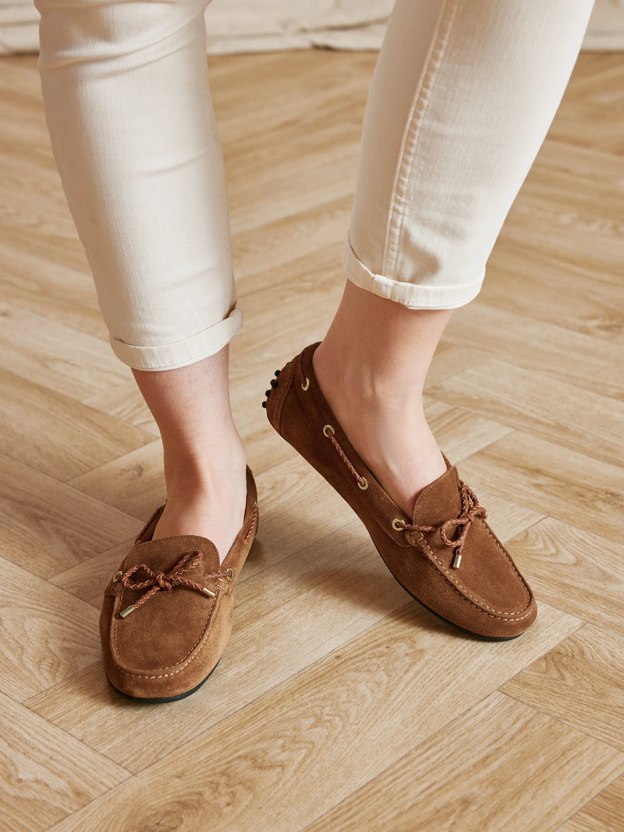 The Henley - Women's Driving Shoes - Tan Suede