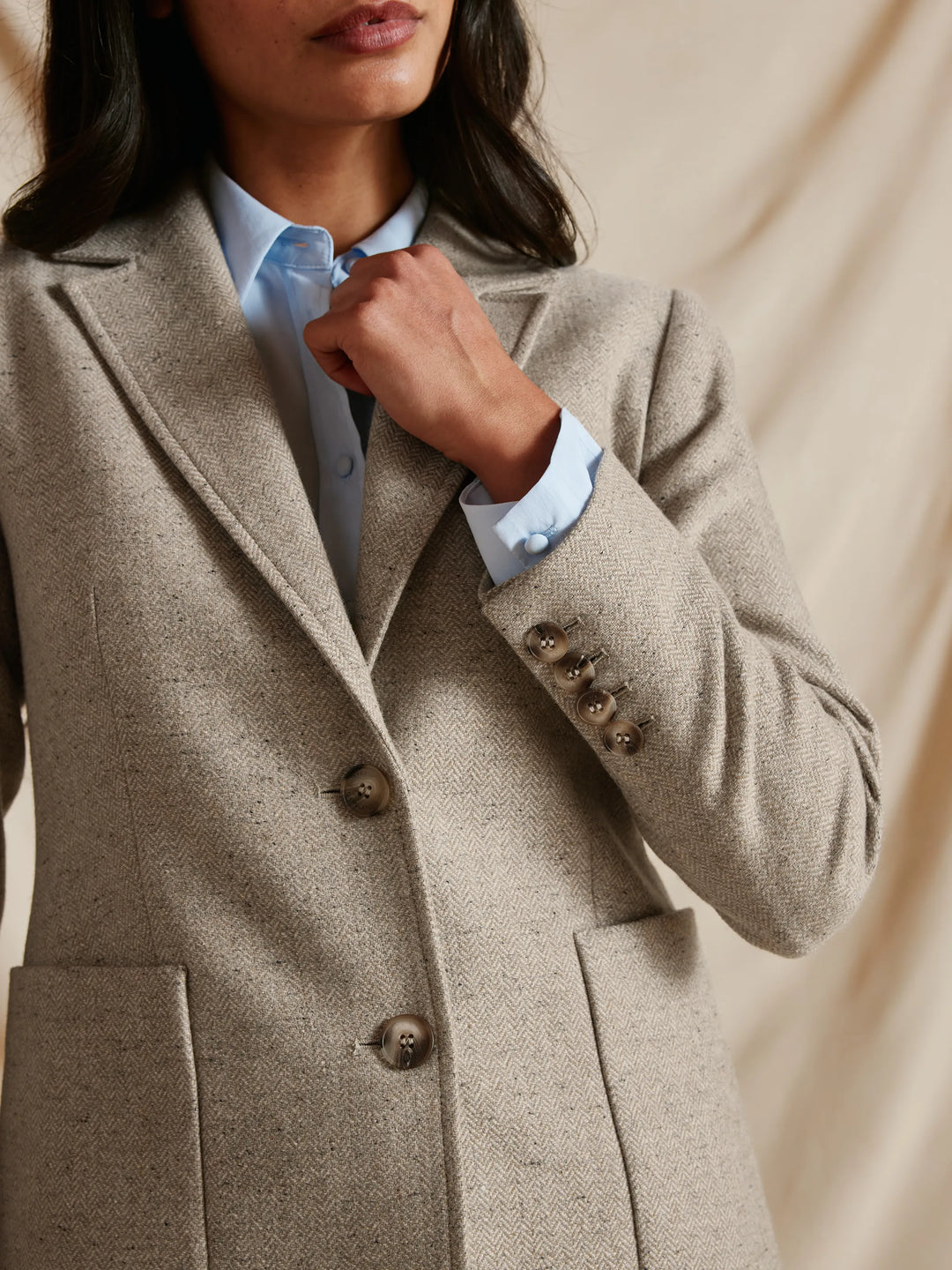 Henrietta Blazer - Thunder Herringbone - Blazers