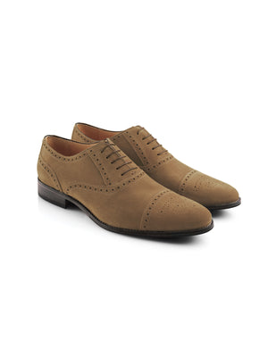 The Houghton - Men's Brogue - Taupe Suede