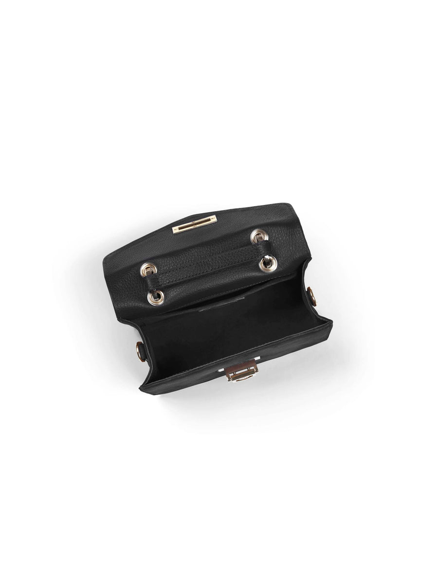 The Loxley Mini Cross Body Bag - Black Suede