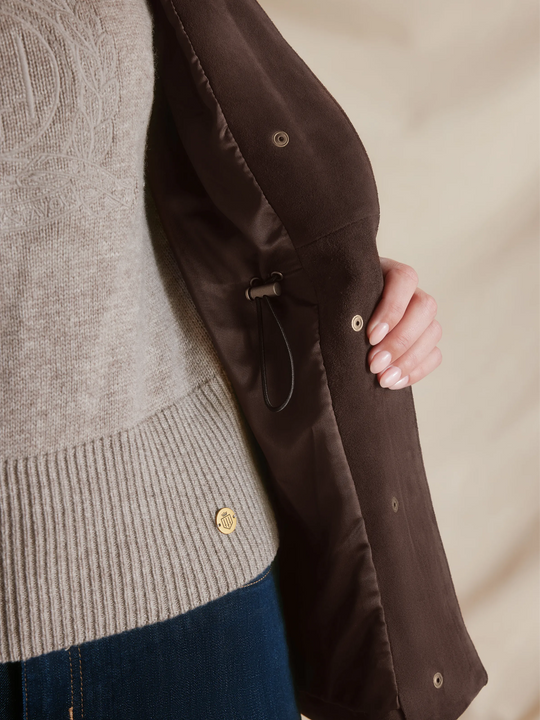 Iris - Women's Jacket - Chocolate Suede | Fairfax & Favor