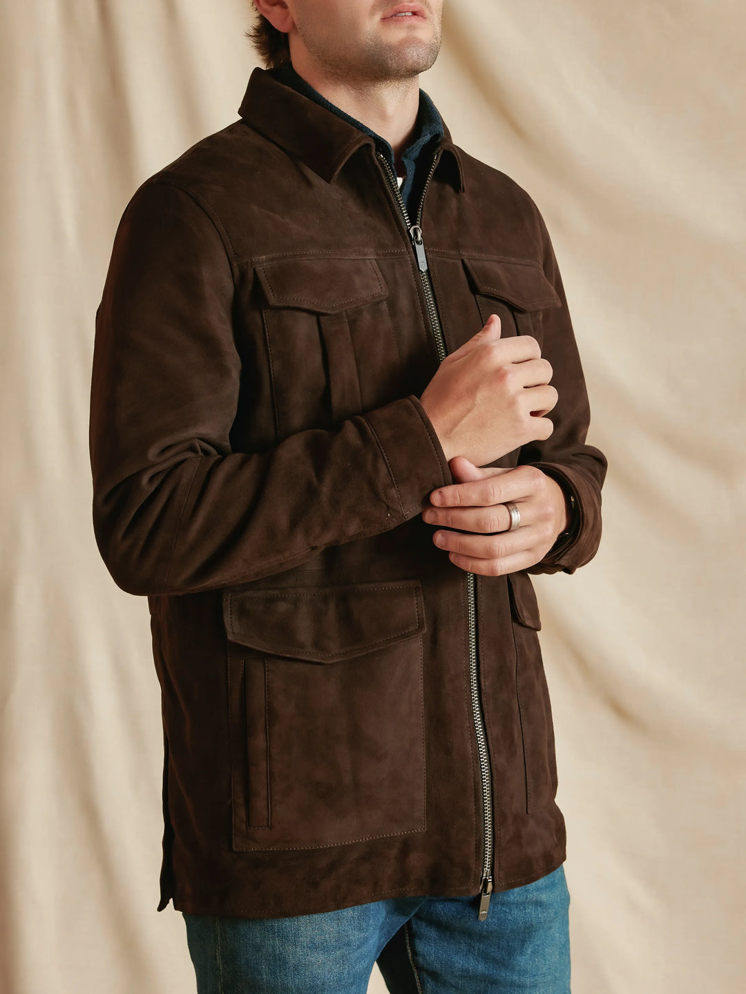 Jude Jacket - Chocolate Suede - Jackets