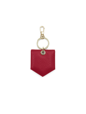 The Signature Key Ring Mirror - Red Leather