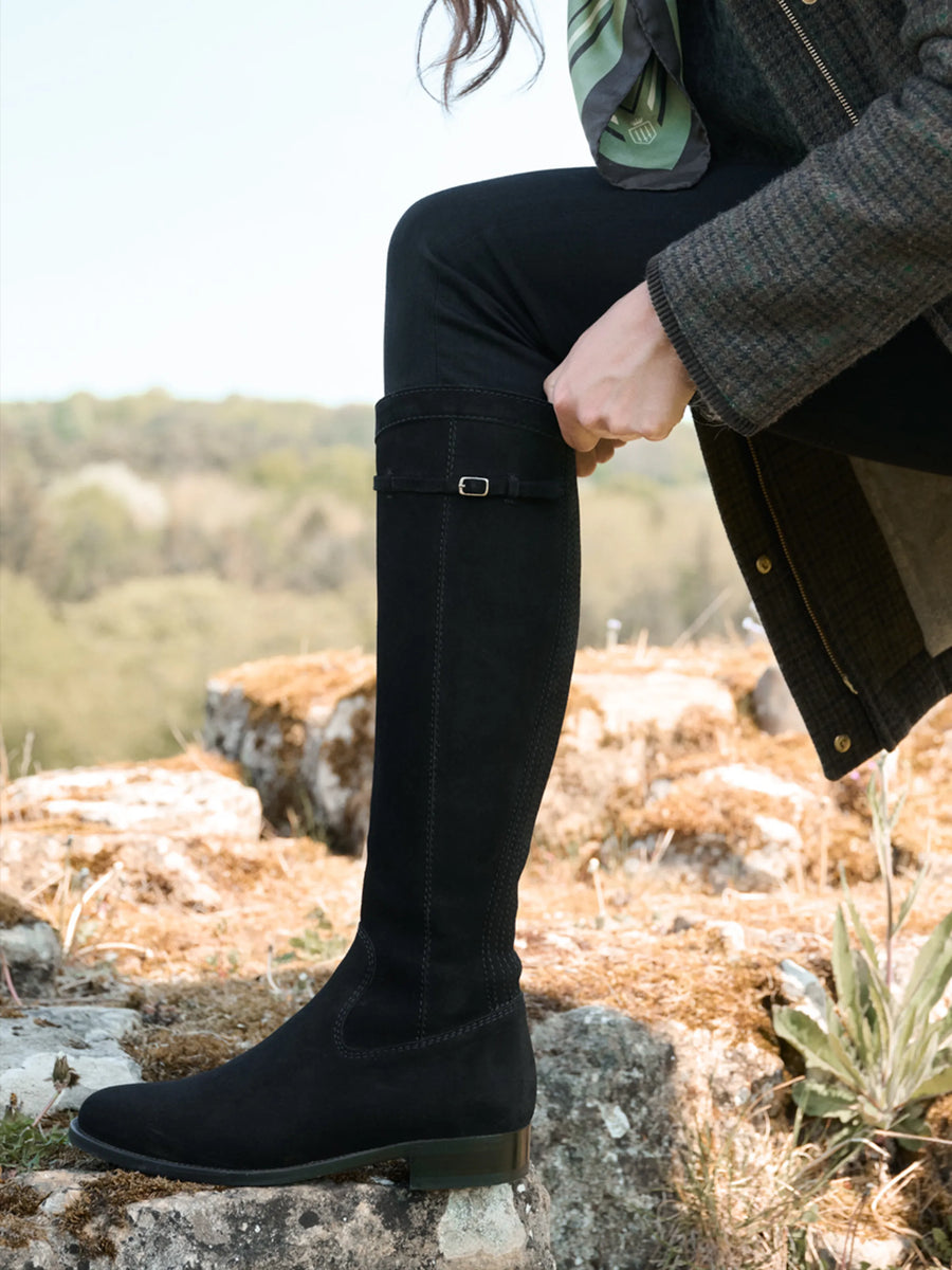 womens black suede dress boots Dalia Tall Shaft Knee-High in Wherever the day takes you Fall/Winter Women's Elegant Black Classic
