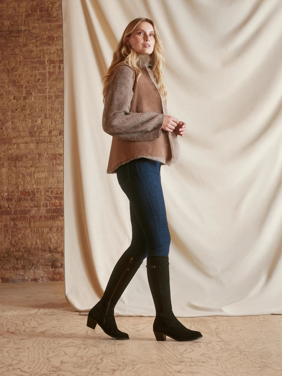 Heeled Kimberley - Black Suede - Tall Boots