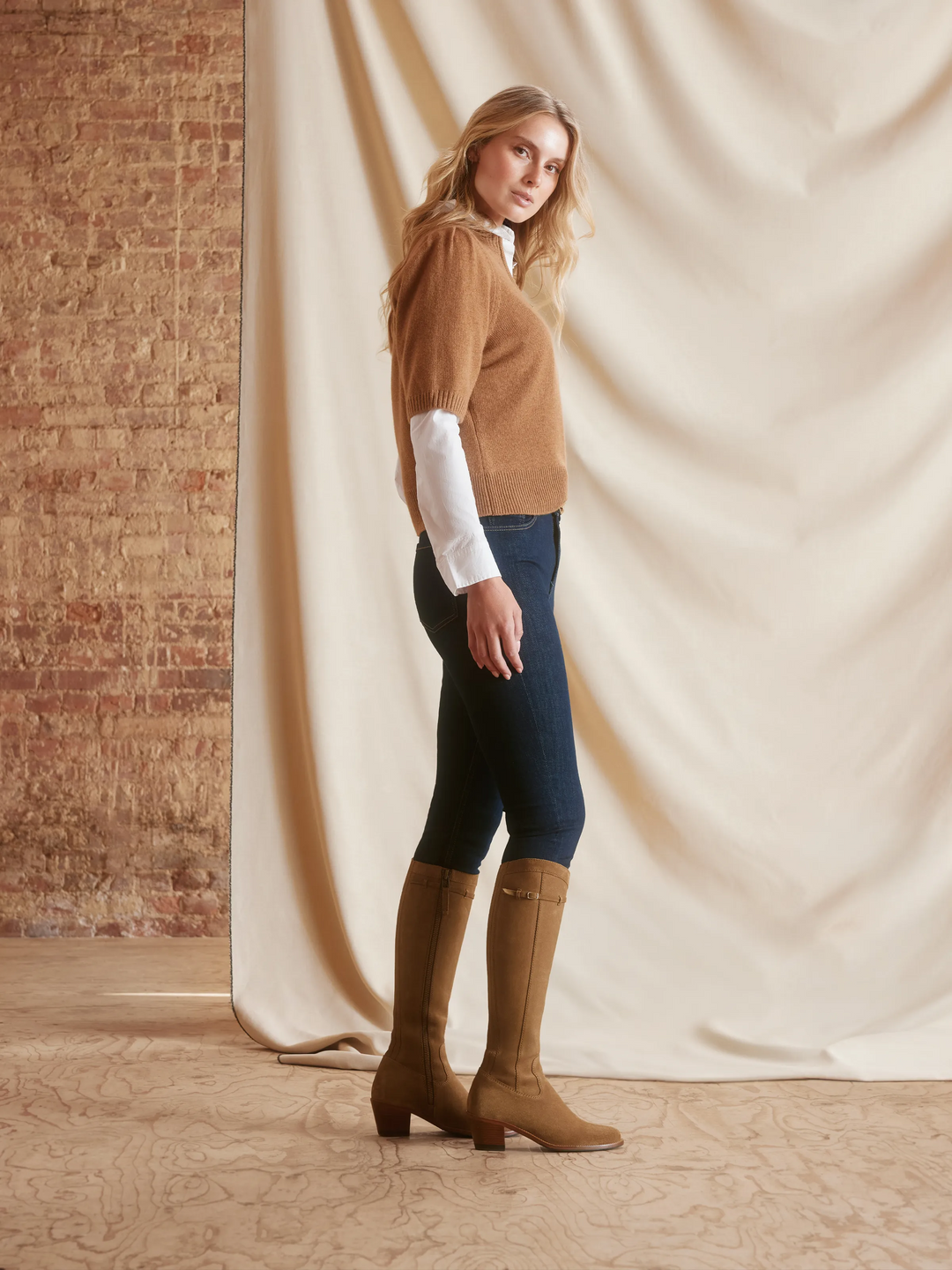 Heeled Kimberley - Tan Suede - Tall Boots