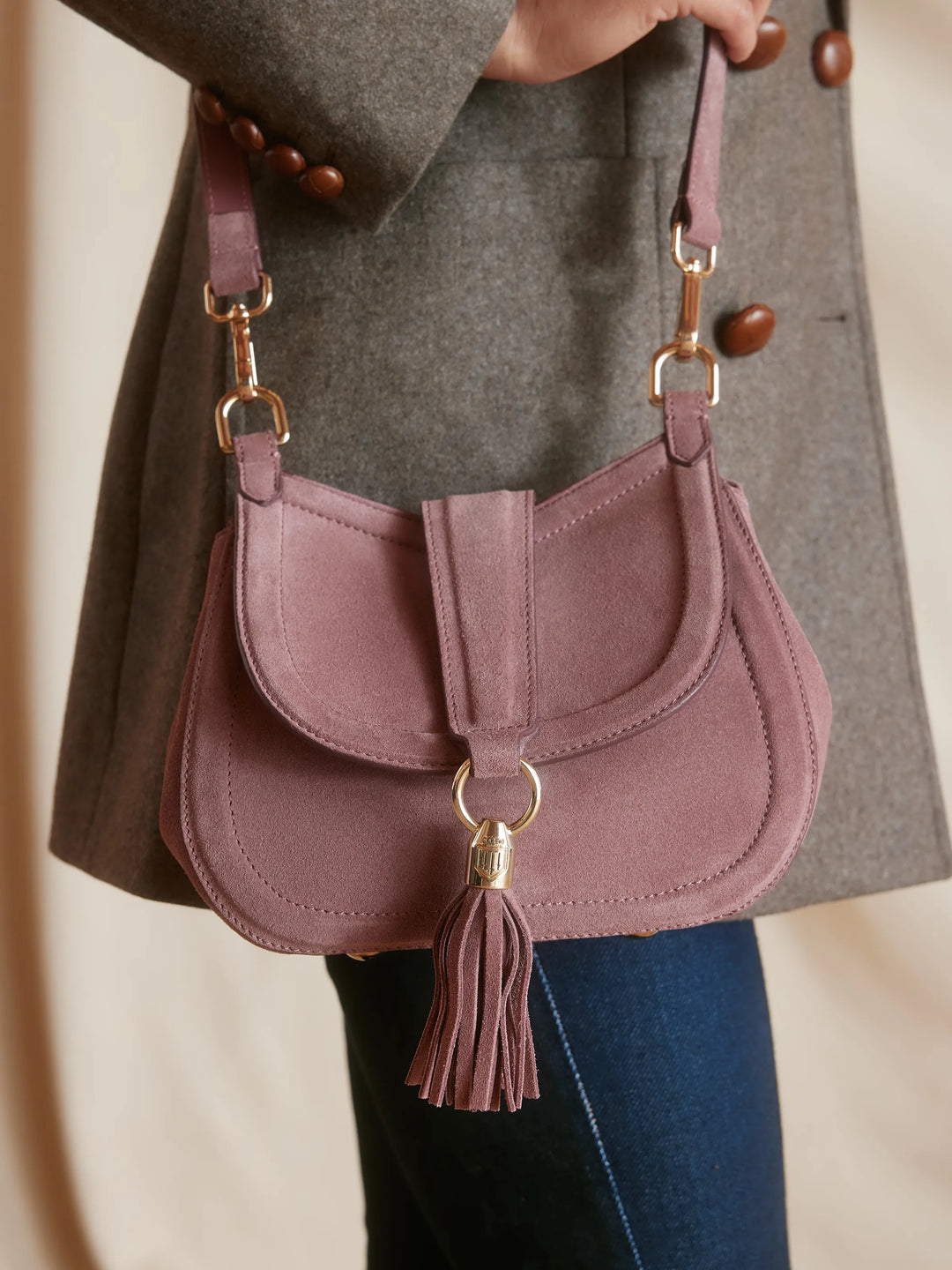 Langham Messenger Bag - Heather Suede - Bags