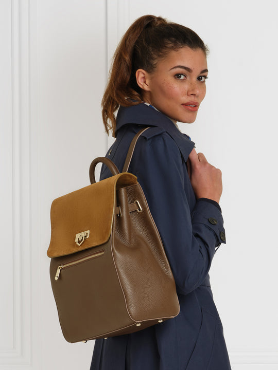 fairfax backpack mini Loxley - Women's Backpack - Tan Suede & Leather