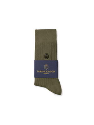 The Signature Men&#039;s Ribbed Socks - Moss Green