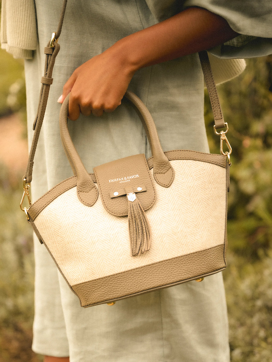 The Windsor - Women's Tote - Herringbone Fawn Leather