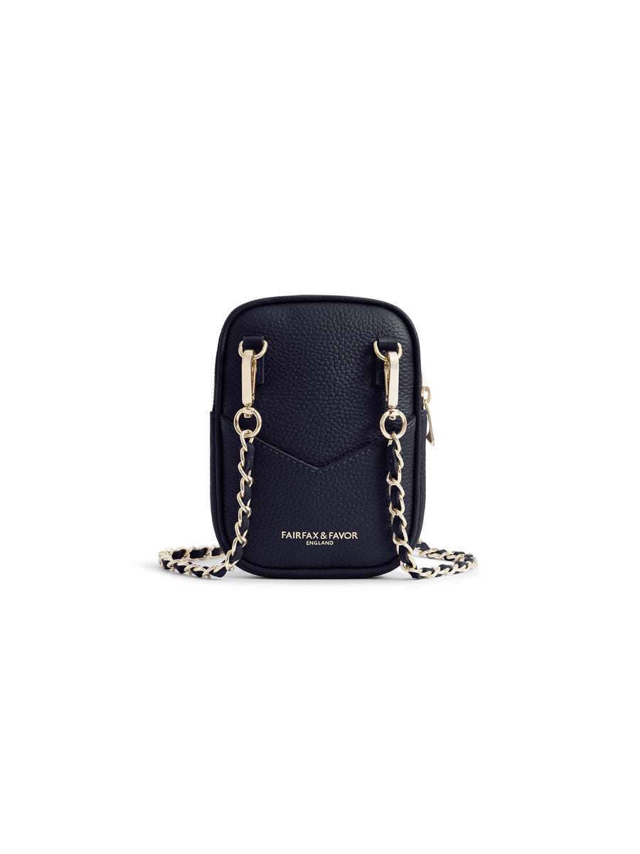 The Finsbury - Women's Mini Crossbody Bag - Navy Suede