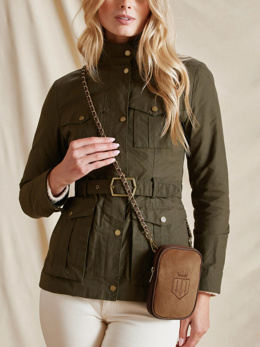 The Finsbury - Women's Mini Crossbody Bag - Tan Suede