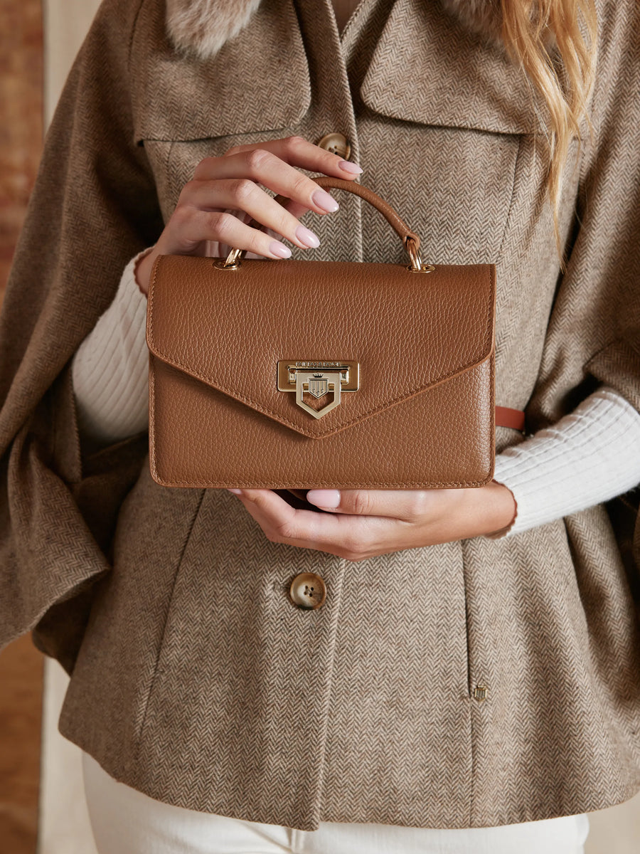 The Loxley - Women's Crossbody Bag - Pebbled Tan Leather