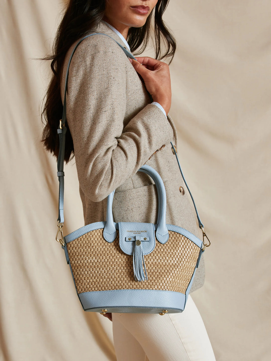 Mini Windsor Basket Bag - Sky Blue Leather - Bags