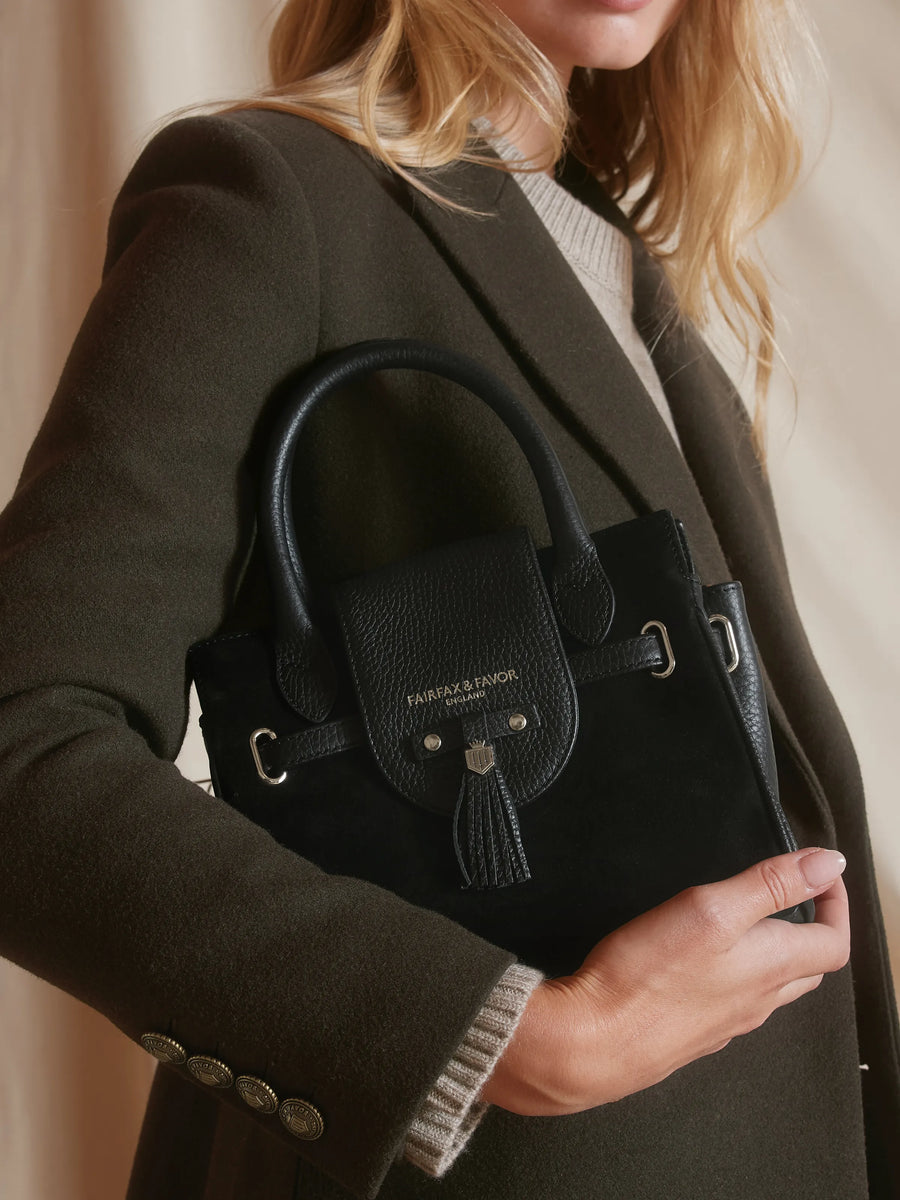 The Windsor - Women's Mini Handbag - Black Suede